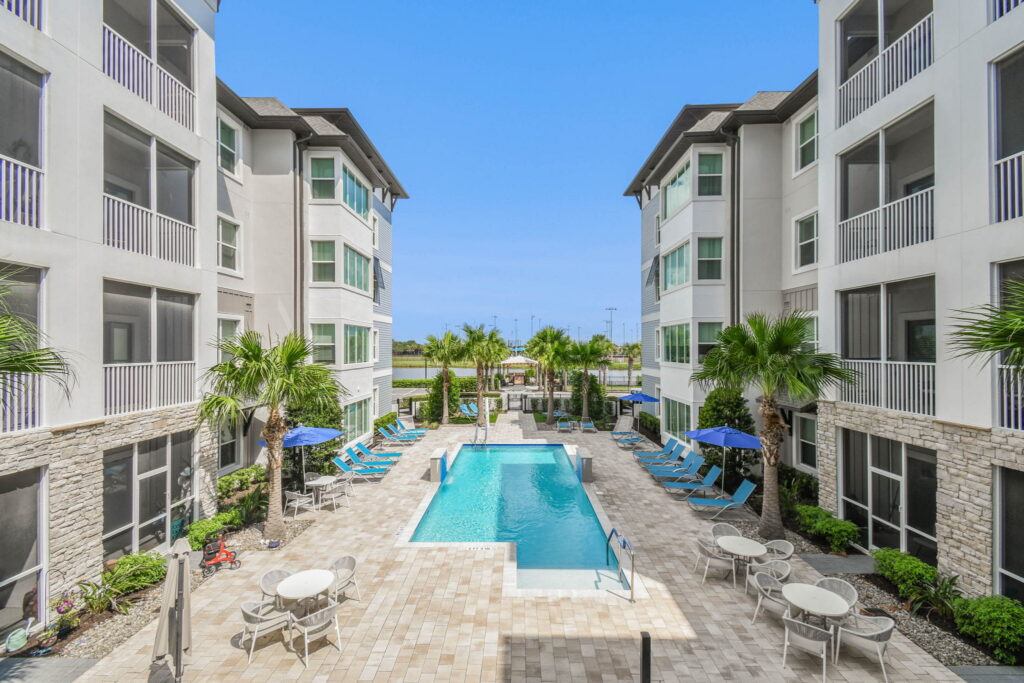 Pool view outside Sonata East at Viera